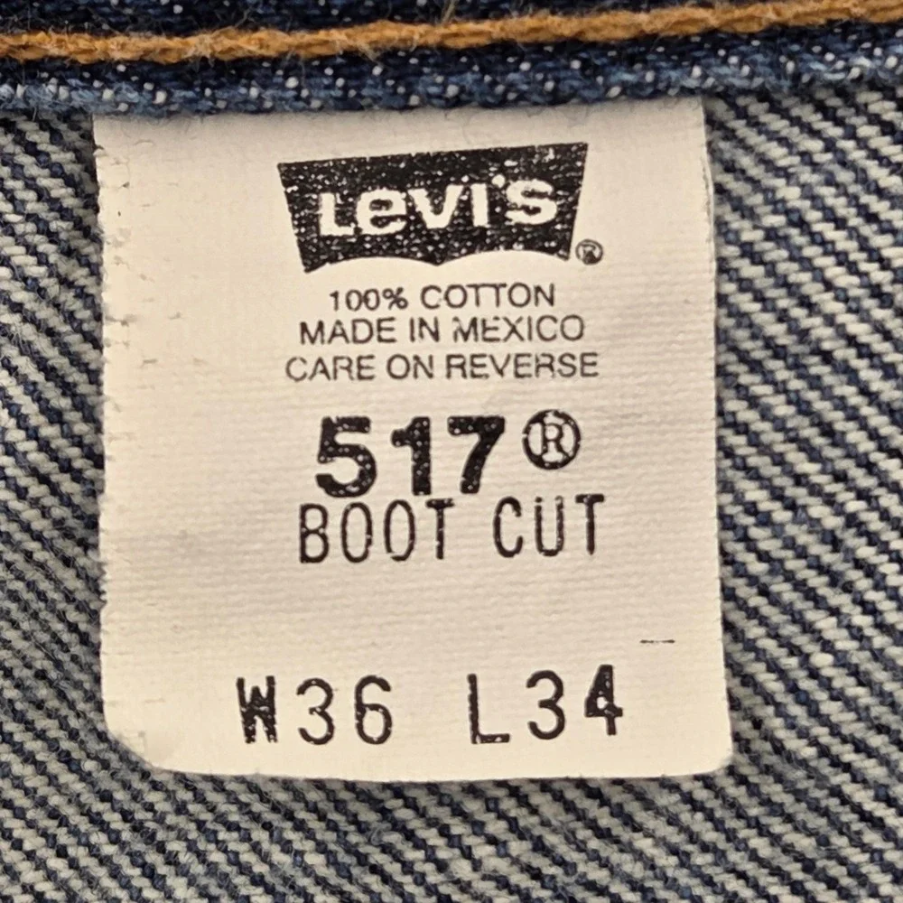 Vintage Y2K Levis‎ 517 Bootcut Jeans Dark Wash Blue Denim Cowboy Y2K Mens 36x34
